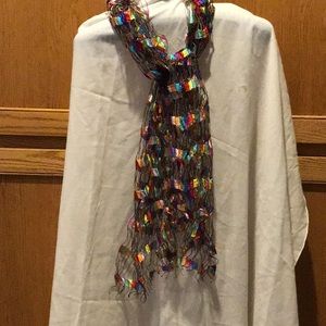 Burdock Rainbow Colored Embroidered Scarf